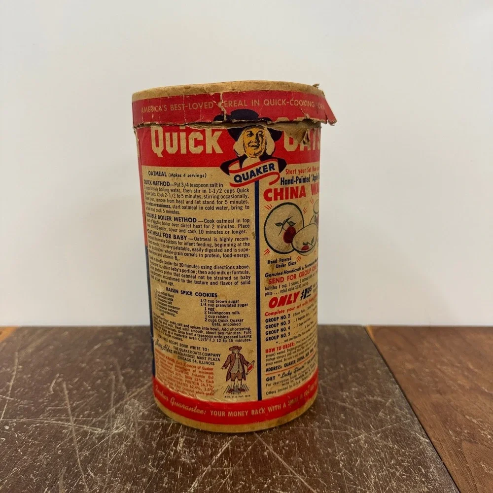 Vintage Quick Quaker Oats Canister Container Collectible Advertising‎ Display